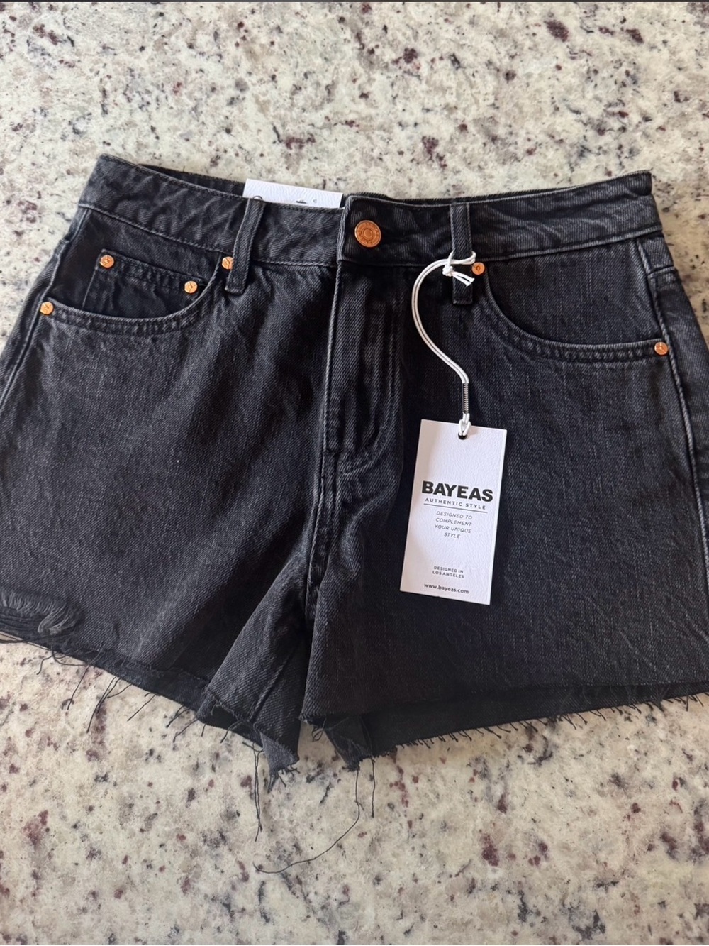 BAYEAS Black Denim Shorts NWT
